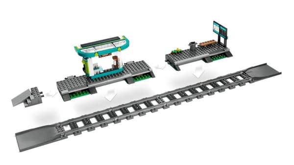 LEGO City 60423 City Raitiovaunu asemalla