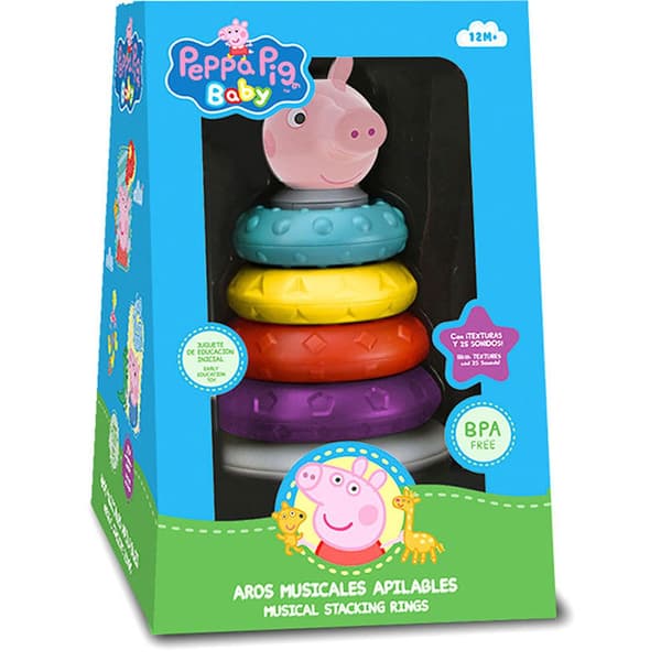 Astley Baker Davies Legetøj Med Stabelbare øreringe Peppa Pig Gylden