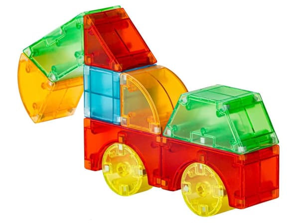 Magnetiske mursten, byggesten, glødende elementer, 3D figurer 64 El.