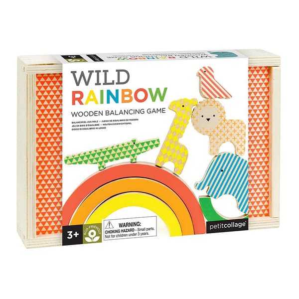 Petit Collage Træ Balancering Spil Wild Rainbow Søvfarvet