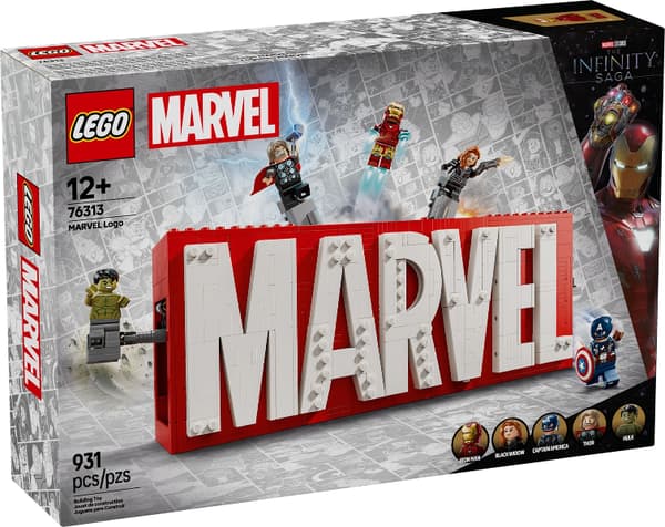 LEGO 76313 MARVEL-logo og minifigurer
