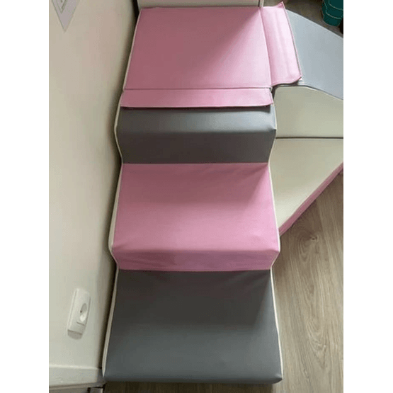 Lekset Skumblock Med Rutschkana Vit, Ljuslila & Grå