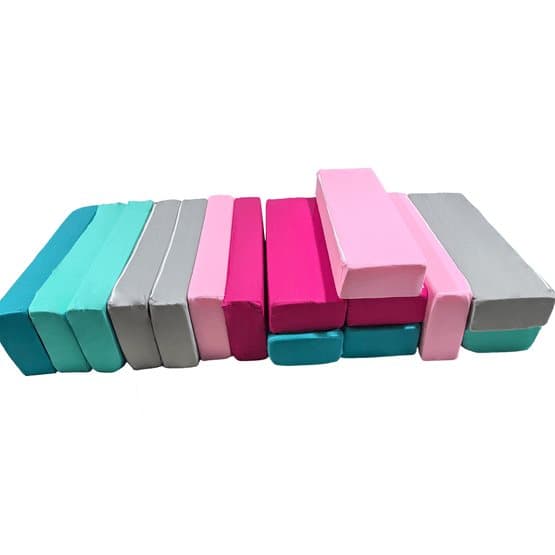 Skumblokke - Jenga - 15 stykker - Blå Pink Lilla Turkis