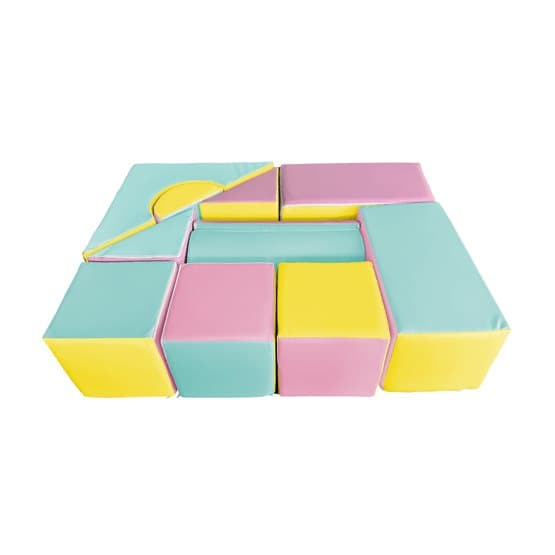 Store skumbyggeklodser - 11 stykker - Farvet - Pink, Blå, Gul (Pastel)