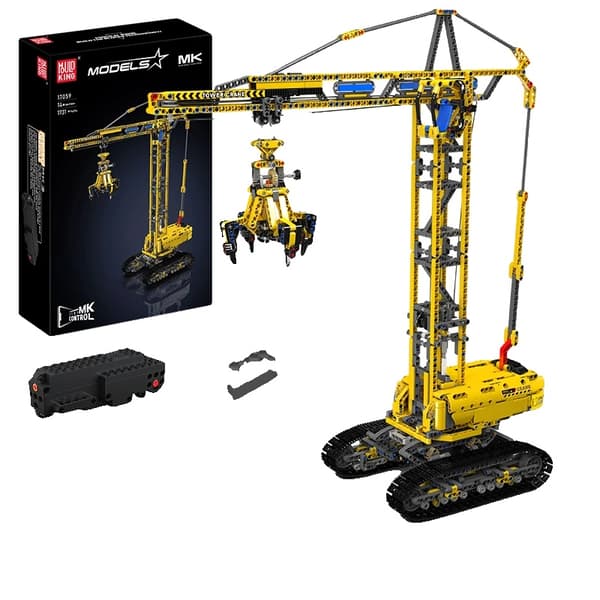 Mould King Crawler Crane Modell, Fjärrkontrollsfunktionalitet, 1731 Delar,originalförpackning