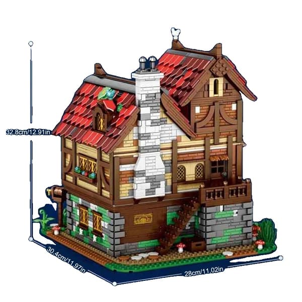 Medieval Tavern Byggesæt, 2831 Dele, Charmerende Design,med æske