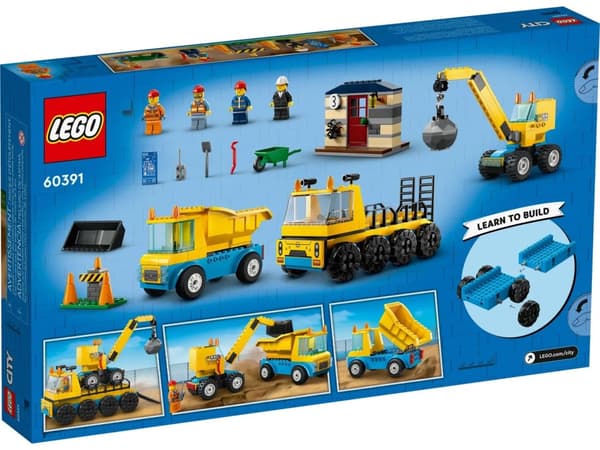 LEGO CITY 60391 RAKENNUSAUTOJA JA RAKKAUSKUULONOSTURI