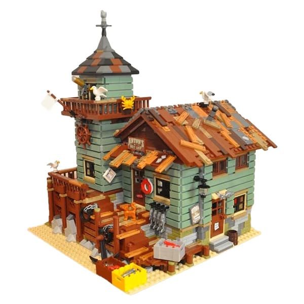 Fiskerens Gamle Fiskerhus Model, 2049 Stykker, Ikke-Toksiske Materialer,2049stk uden kasse