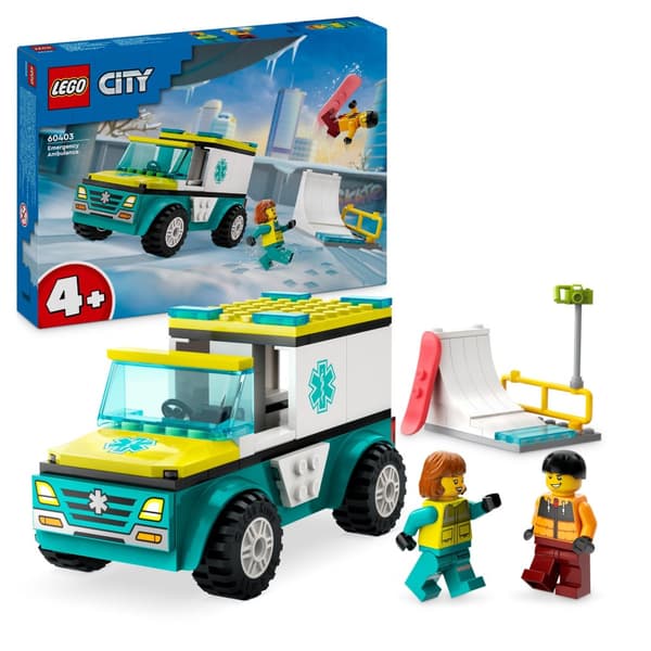 LEGO City 60403 Junior 4+ Ambulance og Snowboarder