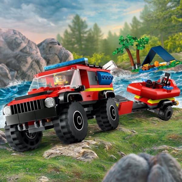 LEGO City 60412 Firehjulstrækker Brandbil og Redningsbåd