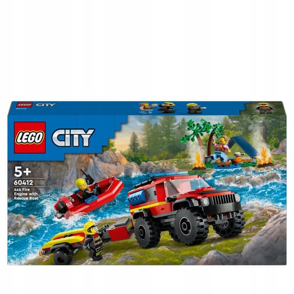 LEGO City 60412 Firehjulstrækker Brandbil og Redningsbåd