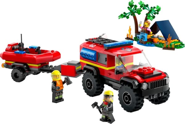 LEGO City 60412 Firehjulstrækker Brandbil og Redningsbåd