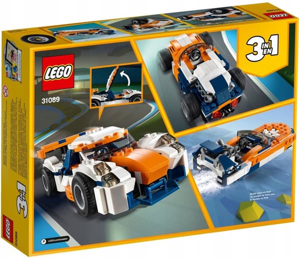 LEGO CREATOR 3i1 31089 FORMEL 1 F1 MOTORBÅD bil