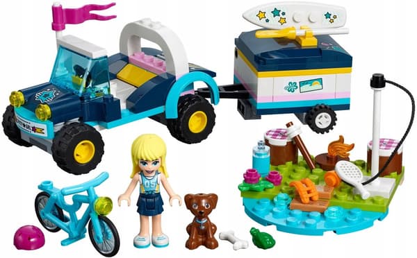 LEGO FRIENDS 41364 AUTO JA PERÄVAUNU RANTAPOLKUPYÖRÄ
