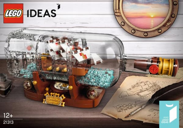 LEGO IDEAS 21313 FLASKESKIB OG BÅD OG BÅD