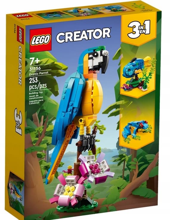 LEGO Creator 31136 Eksoottinen papukaija 3in1 Kalasammakko