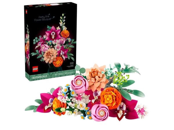 LEGO ICONS 10342 Den Botaniske Samling - Smuk Lyserød Blomsterbuket