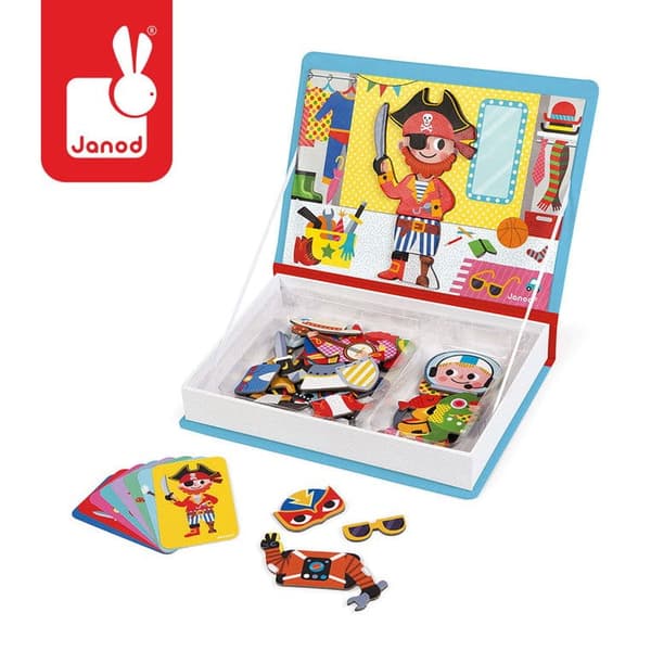 POIKIEN PUKUJA - Magnetibook JANOD magneettinen palapeli