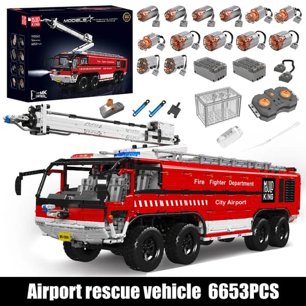 RC Motoriseret Lufthavnskatastrofe Tender Model, 6653 Stykker, Holdbart ABS Materiale,original boks emballage