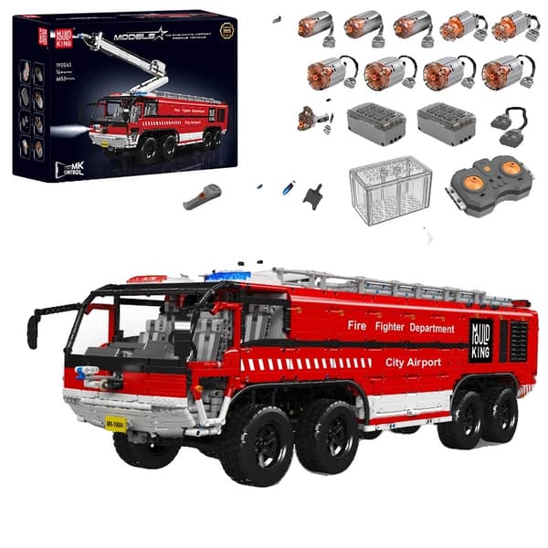 RC Motoriseret Lufthavnskatastrofe Tender Model, 6653 Stykker, Holdbart ABS Materiale,original boks emballage