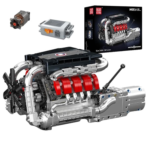 Mould King V8 Motor Byggeklods Sæt, 1169 PCS, Miljøvenlige Materialer,Original kassepakning