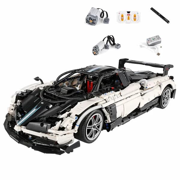 Teknisk Hypercar Model, 2896 PCS Byggesæt, Miljøvenligt Materiale,med motor