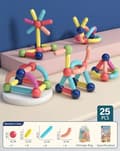 Miniatyrbillede 2 af 2: Magnetisk Konstruktionssæt, 25 Stykker, Uddannelseslegetøj til Fantasi,SMT-CLB-25 25STK