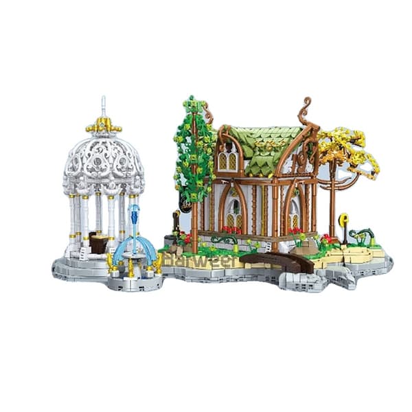 Film Sæsonen for Ringenes Herre Elver Rivendell Byggesæt, Miljøvenligt Materiale, Modulært Bygning Design,med kasse