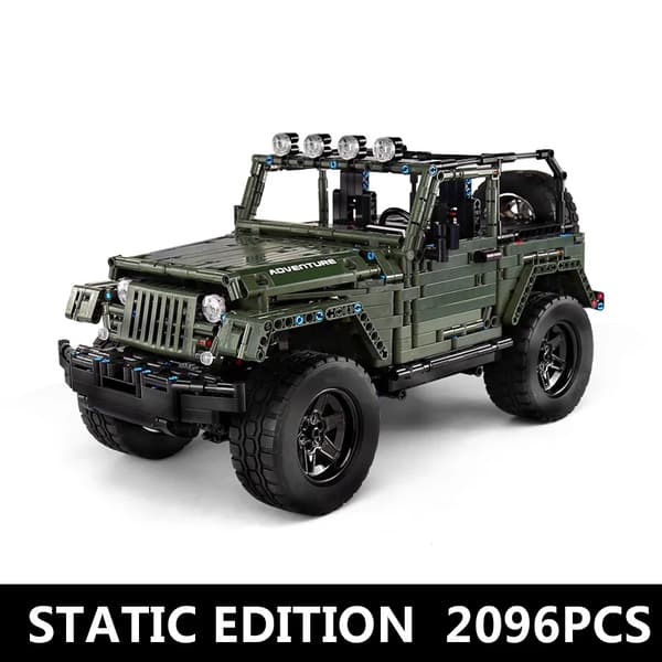 Wranglers Offroad Byggeklods Sæt, 2000+ Dele, Fjernstyrede & Statisk Versioner,Statisk version
