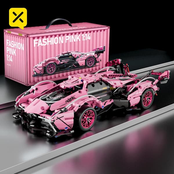 Pink Bil Konstruktionssæt, 981PCS, Kompatibel med Lignende Legetøj,89112 981PCS