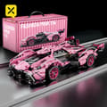 Miniatyrbillede 2 af 2: Pink Bil Konstruktionssæt, 981PCS, Kompatibel med Lignende Legetøj,89112 981PCS