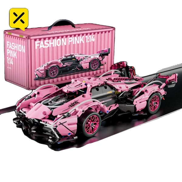 Pink Bil Konstruktionssæt, 981PCS, Kompatibel med Lignende Legetøj,89112 981PCS