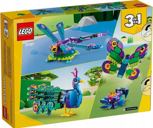 LEGO 31157 Creator 3 i 1 Eksotisk Påfuglesommerfugl Guldsmed