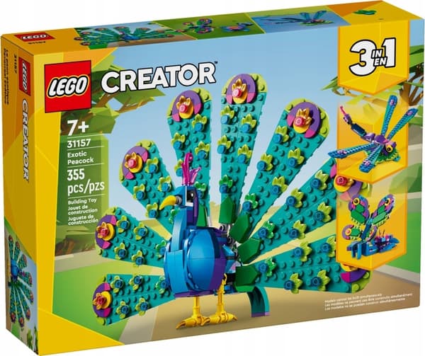 LEGO 31157 Creator 3 i 1 Eksotisk Påfuglesommerfugl Guldsmed
