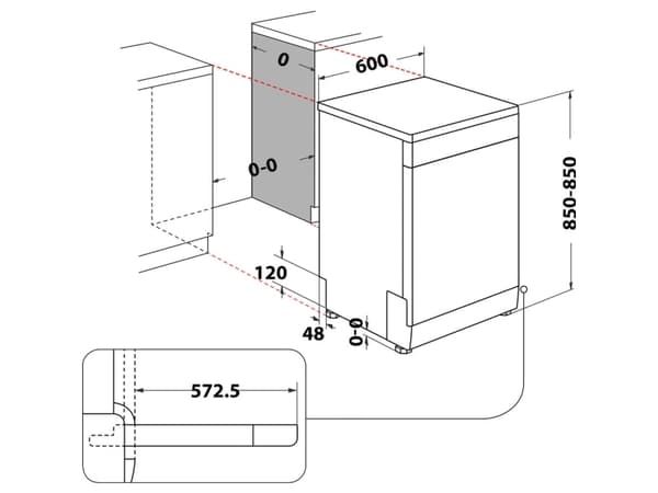WHIRLPOOL W2FHD624X - Astianpesukone - Svart
