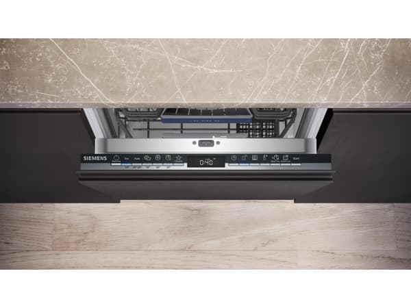 Siemens iQ300 SR63HX74KE, Fullstendig innebygget, Slimline (45 cm), Sort, Rustfritt stål, Knapper, 1,75 m, 1,65 m