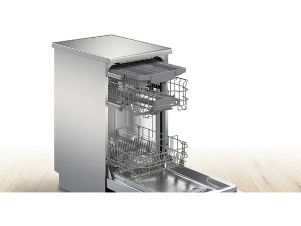 Bosch Serie 2 SPS2HMI42E, Vapaasti seisova, Slimline (45 cm), Ruostumaton teräs, 10 paikkoja, C, 46 dB
