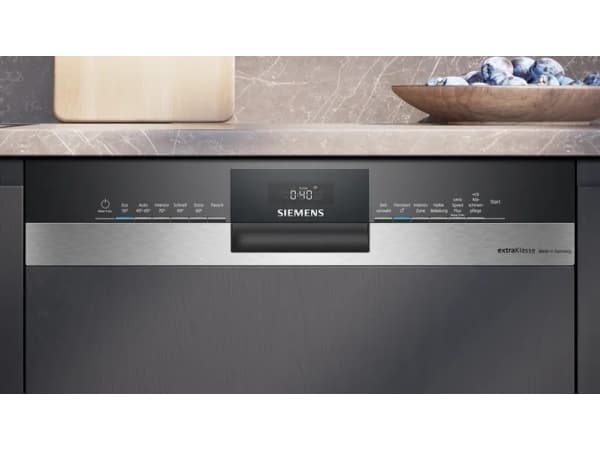 Siemens iQ300 SN53ES02BD, Halvveis innebygget, Full størrelse (60 cm), Sort, Knapper, 1,75 m, 1,65 m