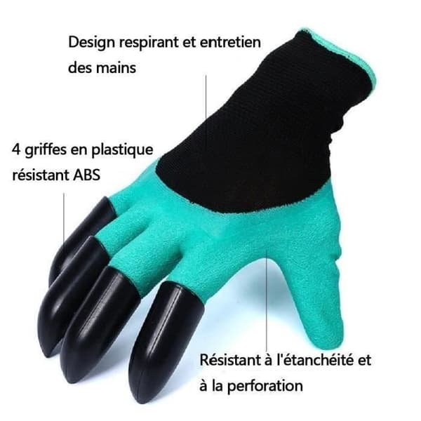 Trädgårdshandskar med klor för grävning och plantering - The Garden Genie Gloves