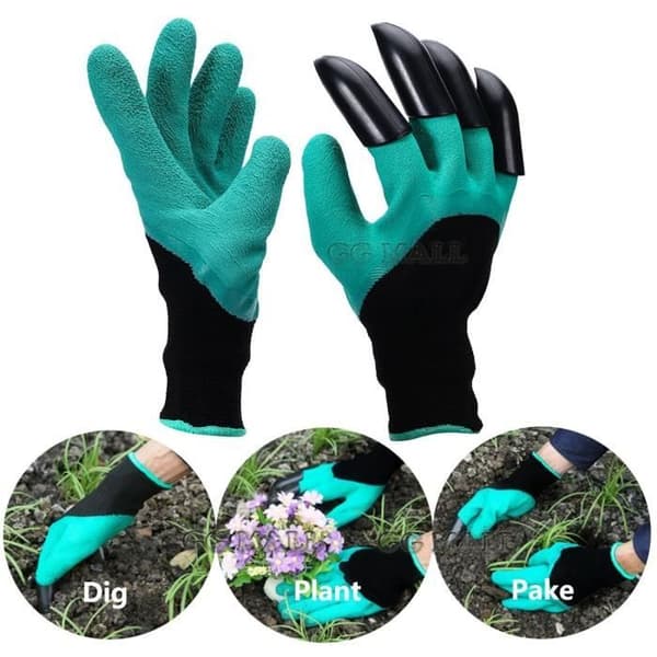 Trädgårdshandskar med klor för grävning och plantering - The Garden Genie Gloves