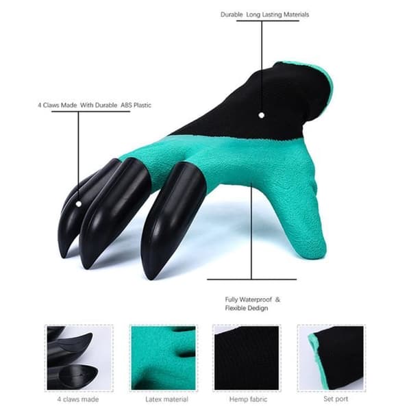 COXEER vattentäta skärtåliga trädgårdshandskar - unisex - silikon - svart - en storlek