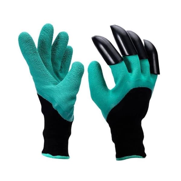 Trädgårdshandskar med ABS-plastklor för grävning - 708004 - Grön - Vuxen - Unisex