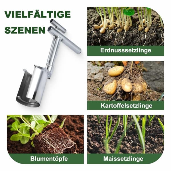 Kestävä ruostumattomasta teräksestä valmistettu kukkataimityökalu, raskas puutarhatyökalu kasvien, hedelmäpuiden ja sipulien istuttamiseen