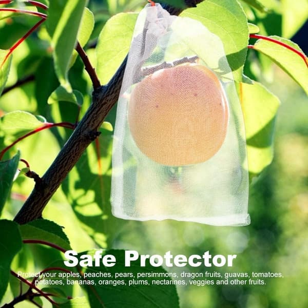 100 uds. Bolsa de protección para plantas y frutas de jardín bolsa de red con cordón insectos plagas de mosquitos pájaros bolsas protectoras para jard