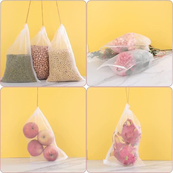 100 uds. Bolsa de protección para plantas y frutas de jardín bolsa de red con cordón insectos plagas de mosquitos pájaros bolsas protectoras para jard
