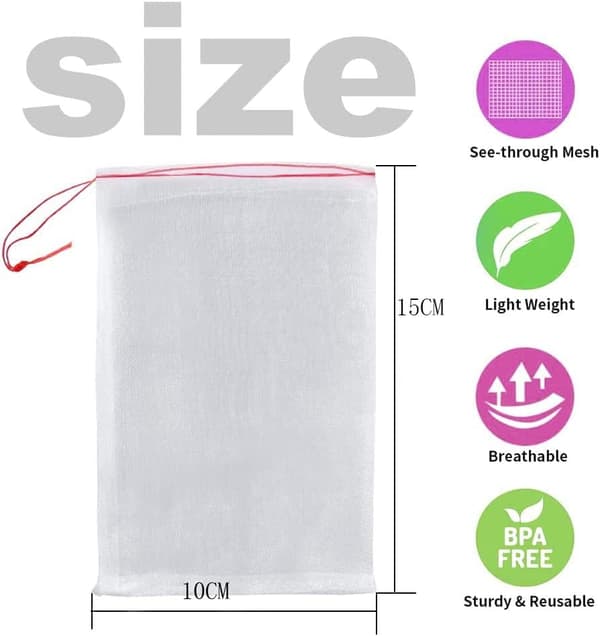 100 uds. Bolsa de protección para plantas y frutas de jardín bolsa de red con cordón insectos plagas de mosquitos pájaros bolsas protectoras para jard