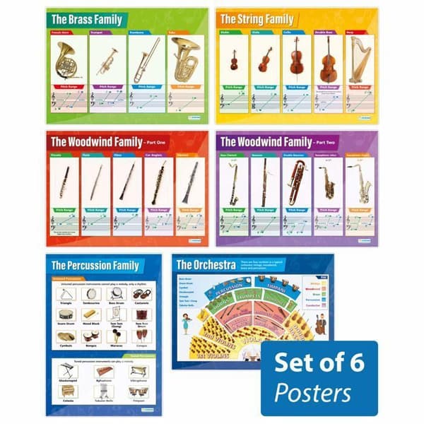 Daydream utbildningsdisplay produktpaket - MU-S005 - Set med 6 glansiga pappersmusikaffischer 850 x 594 mm (A1)