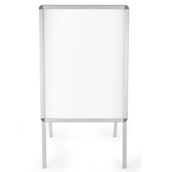 Affischställ A1 i aluminium, dubbelsidigt 120 cm + 2 skyddsark - grå