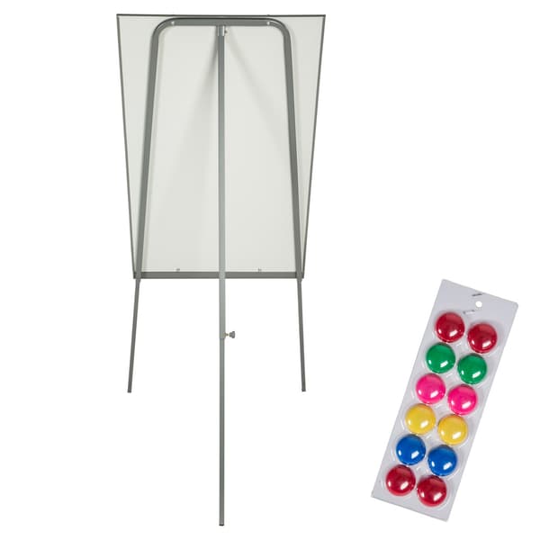 Flipover med whiteboard og magnetisk tavle - hvid