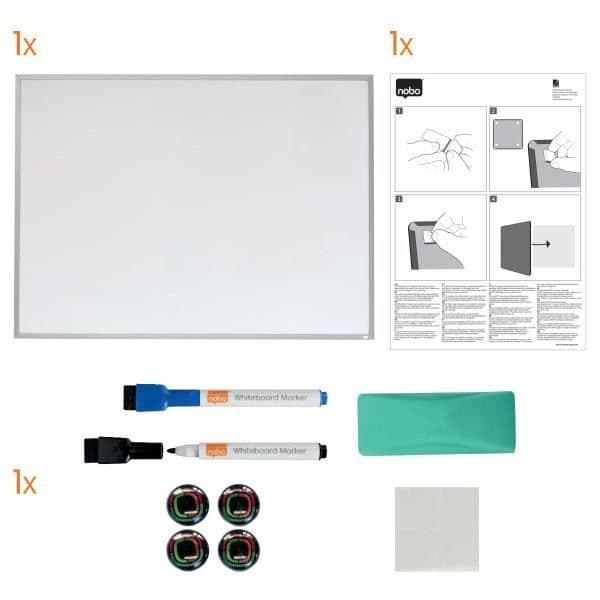 Nobo, magnetisk torrraderingstavla, aluminiumram, 585 x 430 mm, levereras med 3 markörer och 4 magneter